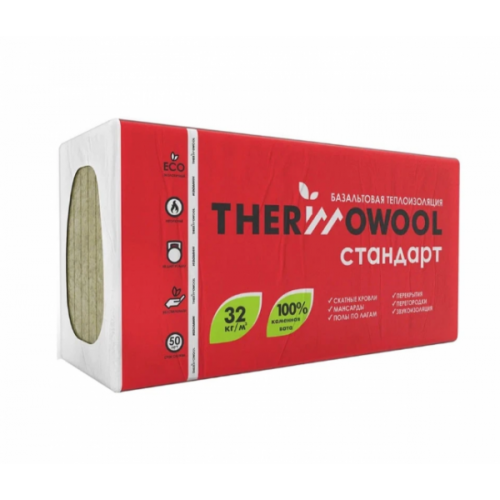 Утеплитель ИЗОМИН ThermoWool Стандарт 32 кг/м3 1200х600х100 мм 